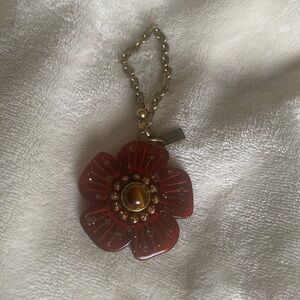 Coach bag purse key flower charm